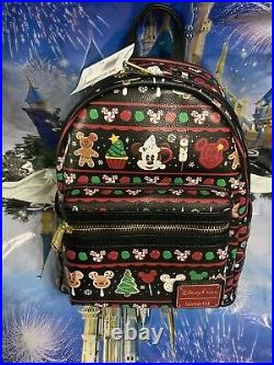 2019 Disney Parks Christmas Holiday Food Icons Snack mini Loungefly Backpack NWT