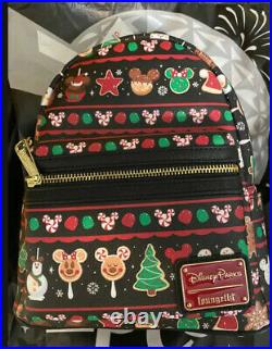 2019 Disney Parks Christmas Holidays Treats Snacks Loungefly Backpack Bag NEW
