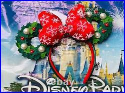 2021 Disney Parks Christmas Holiday Wreath Mickey Minnie Ear Headband