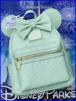2021 Disney Parks Loungefly Mini Backpack Mint Green Sequins Sequin In Hand