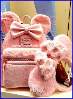 2022 Disney Parks Piglet Pink Cozy Fuzzy Minnie Mouse Backpack Or Headband