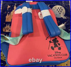 2022 Disney Parks Vacation Club DVC Red & Blue Mickey Loungefly Backpack New
