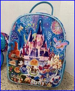 2023 Disney Parks Joey Chou Castle Magic Kingdom Loungefly Backpack NWT And Ears