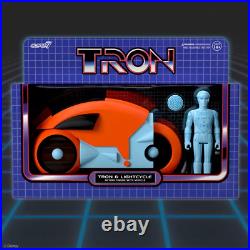 2023 Disney Parks Super7 ReAction Figures Tron Lightcycle Set Red Yellow Orange