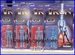 2023 Disney Parks Super7 ReAction Figures Tron Set Of 4 Flynn Sark Yori Warrior