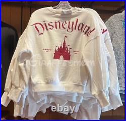 2024 Disney Parks Disneyland Castle Cream White Pullover Sweatshirts 2X NWT