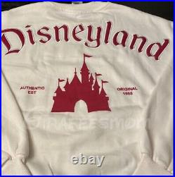 2024 Disney Parks Disneyland Castle Cream White Pullover Sweatshirts 2X NWT