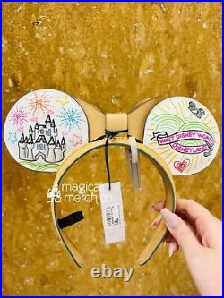 2024 Disney Parks Dooney & Bourke Sketch Mickey & Minnie Ears Headband In Hand