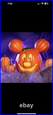 2024 Disney Parks Large Mickey Mouse Light Up Pumpkin Jack-O-Lantern BRAND NEW