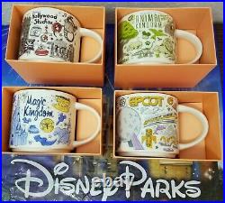 4 Park set New Disney Parks Starbucks Been There Series 2019 FULL Size Mugs WDW