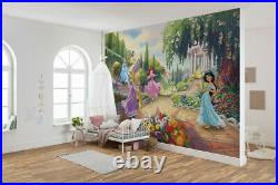 Children's bedroom wallpaper mural Disney Princess Park girly room decor + GLUE