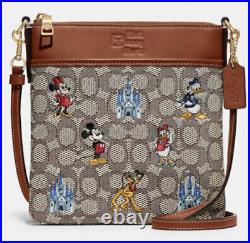 Coach Disney Parks Signature Crossbody Purse Bag Mickey Minnie Mouse Patches NWT