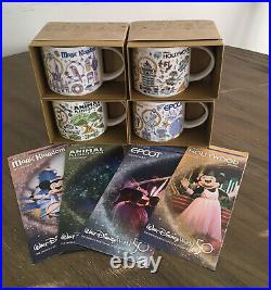 DISNEY 50th ANNIVERSARY STARBUCKS BEEN THERE SERIES THEME PARK MUGS & GUIDE MAPS