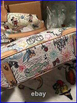 Disney Dooney & Bourke Sketch Parks weekender EUC / NWTS Tote& Cosmetic Bag