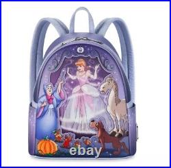 Disney Parks 100 Year Cinderella Loungefly Lenticular Mini Backpack NEW