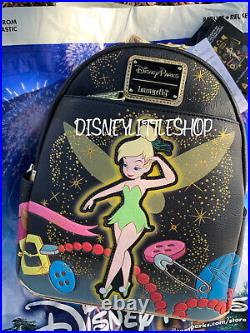 Disney Parks 2023 Peter Pan Tinker Bell Light-Up Backpack Bag Loungefly New