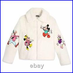Disney Parks 3XL XXXL 3X Mickey Mouse and Friends Faux Fur Fuzzy Coat Jacket NWT