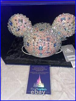 Disney Parks 50th Anniversary Luxe Pink Jewel Jeweled Ear Hat Ears NIB Rare