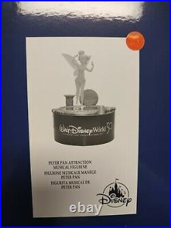 Disney Parks 50th Anniversary Peter Pan Tinker Bell Music Box Figure Statue NIB