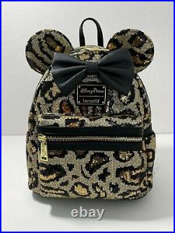 Disney Parks Animal Kingdom Cheetah Leopard Sequin Loungefly Mini Backpack NWT