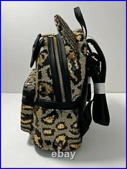 Disney Parks Animal Kingdom Cheetah Leopard Sequin Loungefly Mini Backpack NWT