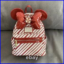 Disney Parks Christmas Holiday Peppermint Loungefly Mini Backpack Candy Cane NWT
