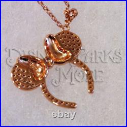 Disney Parks Disneyland Jewelry Minnie Mouse Rose Gold Ears Necklace Adjustable