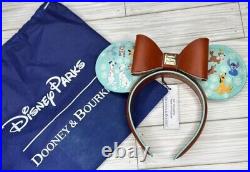 Disney Parks Dooney & Bourke Dogs Minnie Ears Leather Headband 2024 Brand New