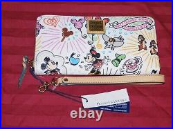 Disney Parks Dooney and Bourke Sketch Wallet Wristlet Mickey Minnie Mouse New C