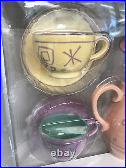 Disney Parks Dormouse Tea Set Alice in Wonderland Teapot Cups Saucers NEW NRFB