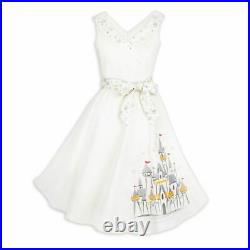 Disney Parks Dress Shop Christmas Holiday Castle White Dress Fantasyland PLUS1X