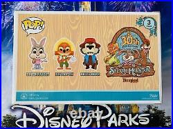 Disney Parks Funko Pop Splash Mountain 3 Pack Br'er Rabbit Fox Bear In Hand