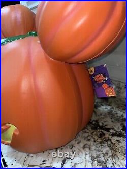 Disney Parks Halloween Mickey Mouse Light-Up Jack-o'-Lantern Pumpkin 22 NWT