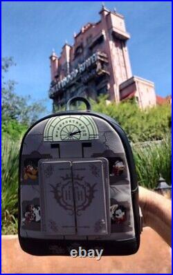 Disney Parks Hollywood Tower Hotel LOUNGEFLY Mini Backpack Mikey & Friends NWT