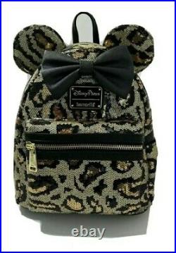 Disney Parks Loungefly Animal Kingdom Leopard Sequin Mini Backpack NWT