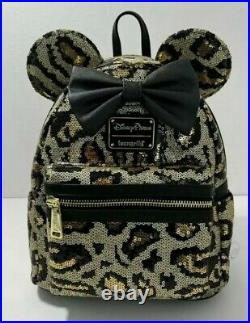 Disney Parks Loungefly Animal Kingdom Leopard Sequin Mini Backpack NWT