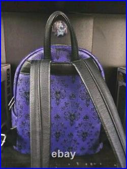 Disney Parks Loungefly Backpack Haunted Mansion Purple Wallpaper LIKE NEW