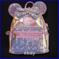 Disney Parks Loungefly EARidescent Pink Sequin Backpack NWT