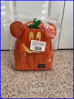 Disney Parks Loungefly Halloween Pumpkin Mickey Mouse Mini Backpack 2019 NEW