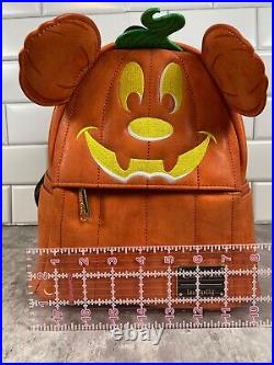 Disney Parks Loungefly Halloween Pumpkin Mickey Mouse Mini Backpack 2019 NWT