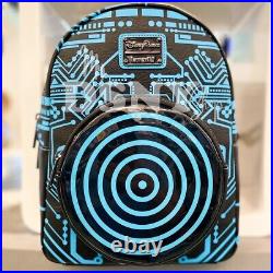 Disney Parks Loungefly Light Up Glow Tron 40th Anniv Mini Backpack NWT