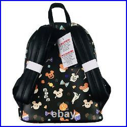 Disney Parks Loungefly Mini Backpack Black Mickey Mouse Icons Halloween Treats