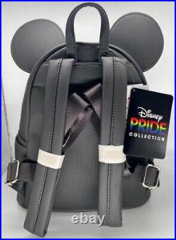 Disney Parks Loungefly Pride Collection Rainbow Heart Mouse Ears Mini Backpack