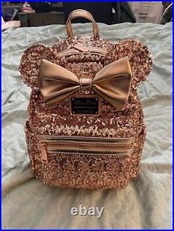 Disney Parks Loungefly Rose Gold Backpack NWT