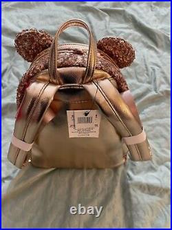 Disney Parks Loungefly Rose Gold Backpack NWT