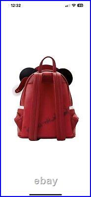 Disney Parks Loungefly Santa Mickey Mouse Christmas Velvet Mini Backpack NWT