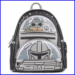 Disney Parks Loungefly Star Wars Grogu Glow-in-the-Dark Mini Backpack NEW