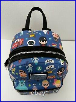 Disney Parks Loungefly World of Pixar Blue Mini Backpack NWT Toy Story Up Wall-E