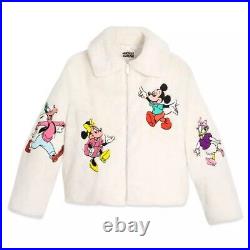 Disney Parks MICKEY and FRIENDS FAUX FUR Jacket 1X NEW IN PLASTIC FREE SHIPPING