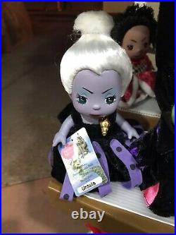 Disney Parks MINI VILLAINS SET Precious Moments Doll Maleficent Ursula Evil Quee
